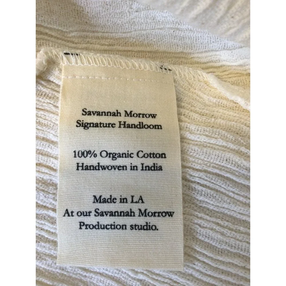 Savannah Morrow Organic Cotton Gauze Maxi Skirt Elastic Waist Beige Size XXS